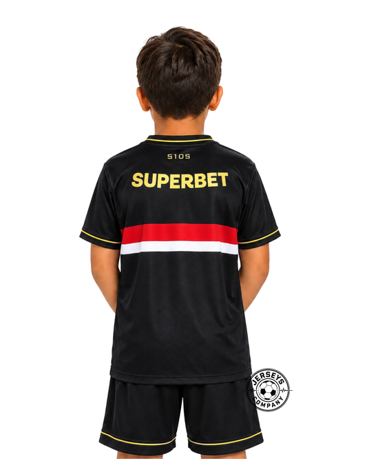 Conjunto Infantil São Paulo 2025 Third Preta