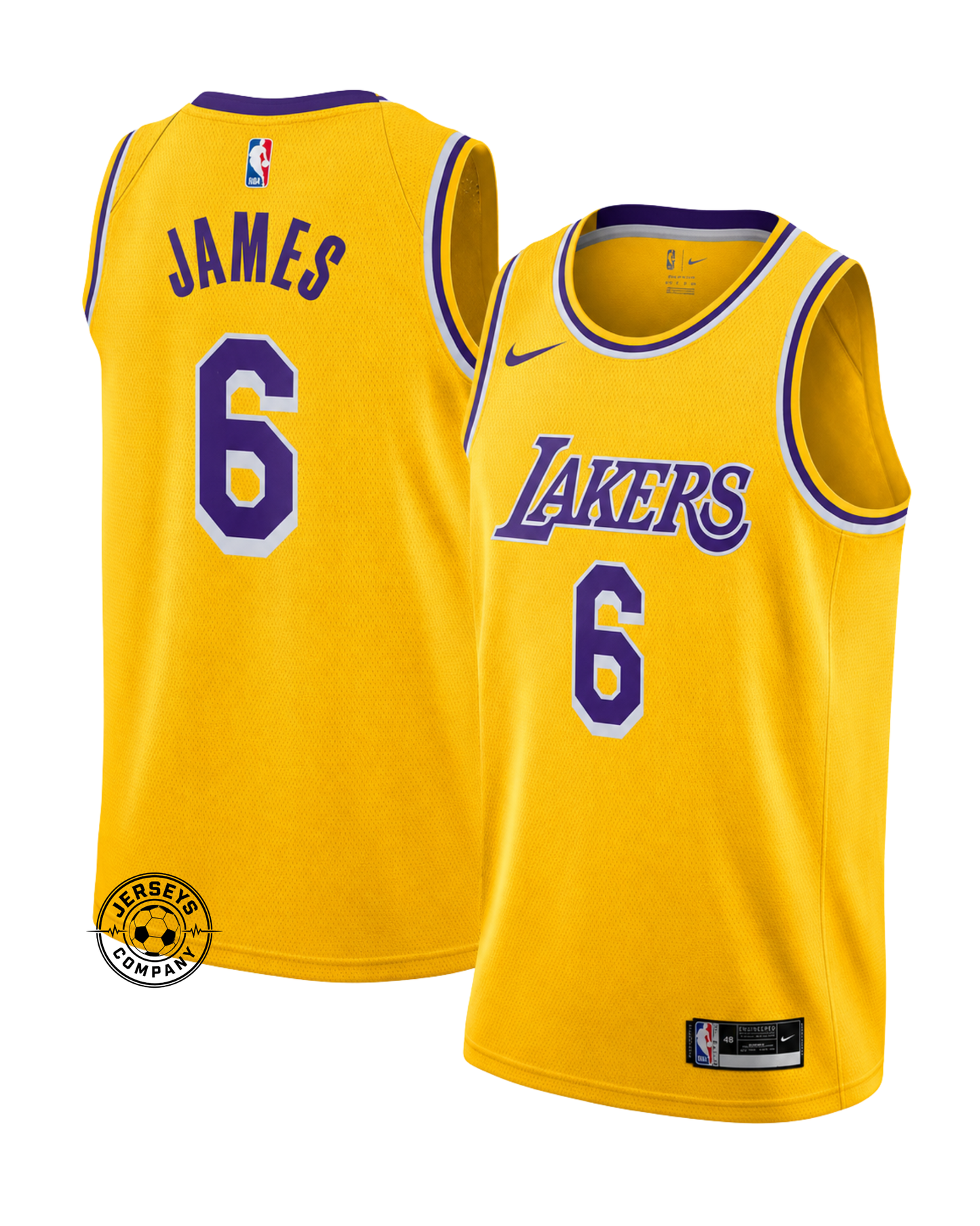 LeBron James Los Angeles Lakers Player Jersey #6 - Yellow - Slim Fit
