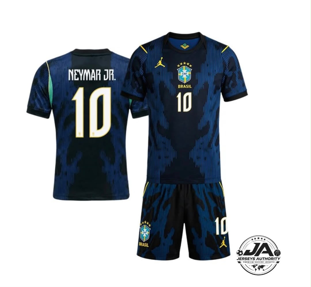 Brazil World Cup 2026 Kids Kit Neymar Jr. #10 Away Jersey