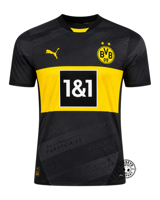 Borussia Dortmund Away 2024/25 Patches UCL UEFA Foundation (Official Printing)