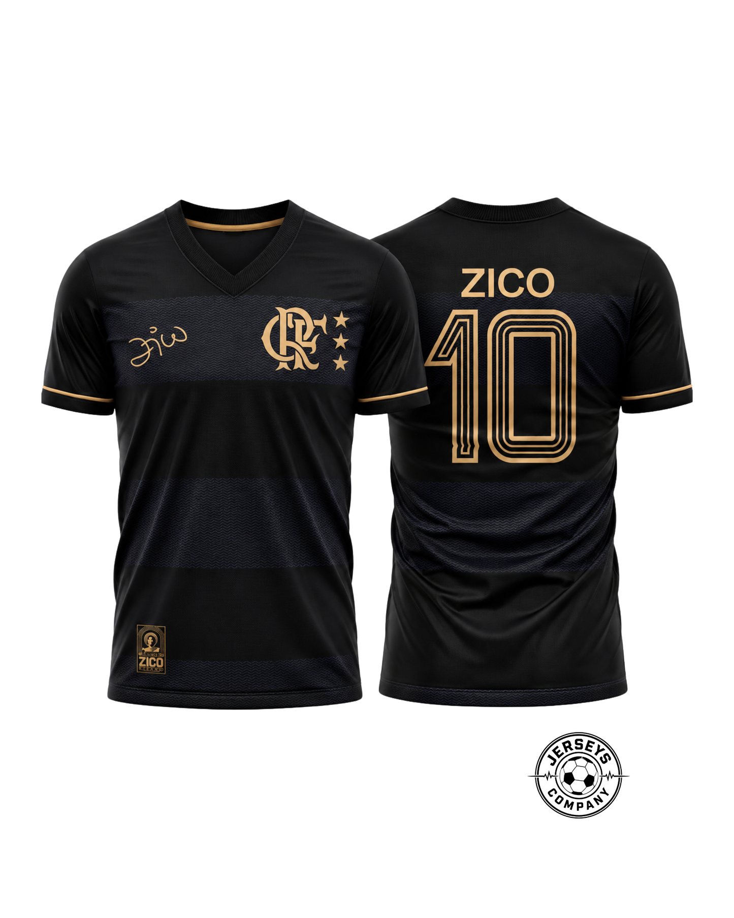 Flamengo Zico 1981 Black and Gold Retro Jersey