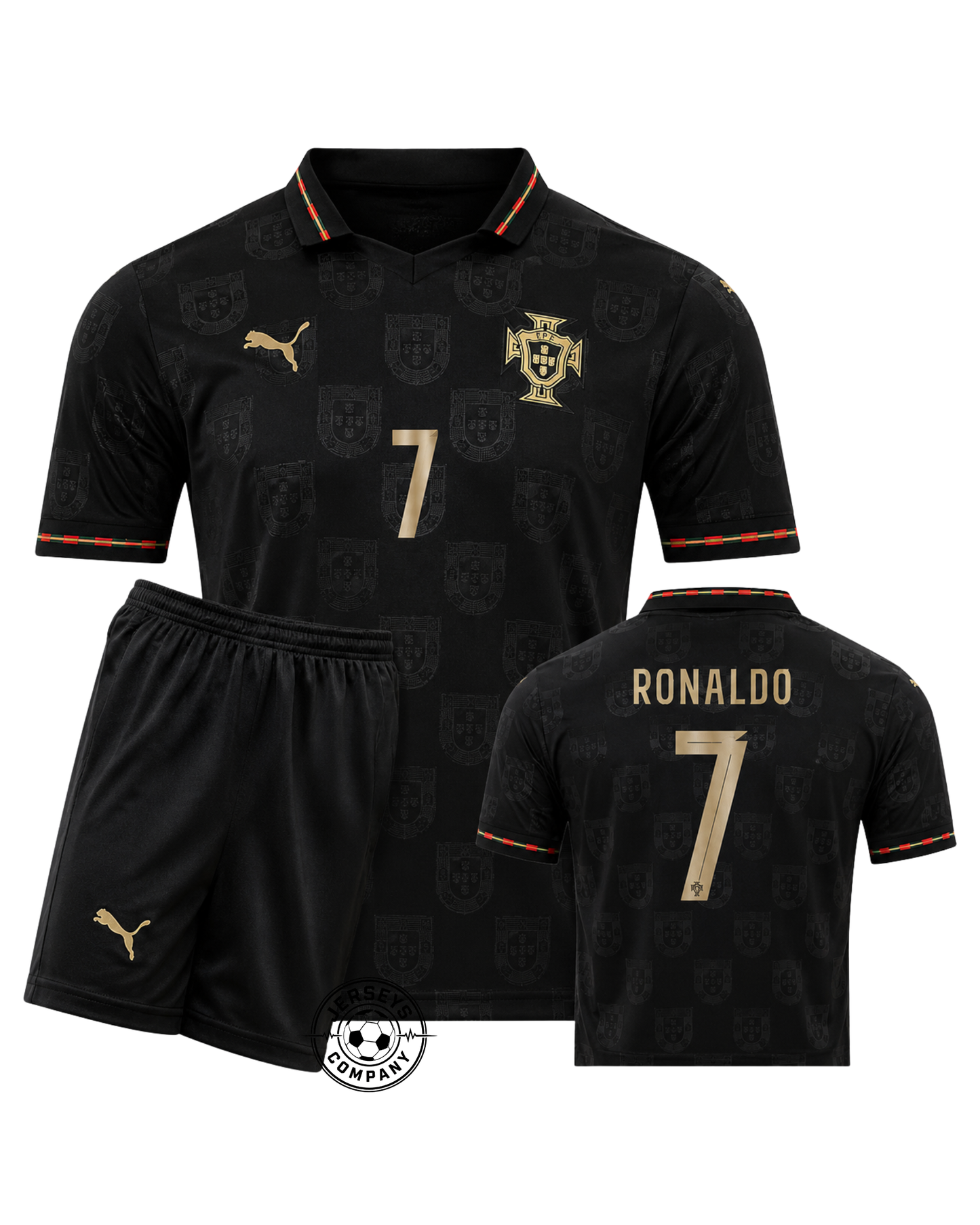 Portugal Pantera Negra 2026 Kit Kids Ronaldo #7