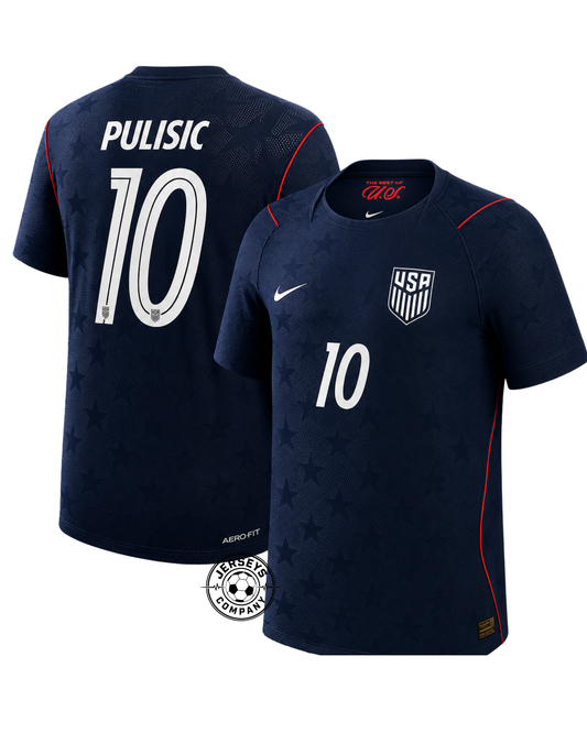 Pulisic #10 USA 2026 Away Match Jersey Blue World Cup Player [Slim Fit]