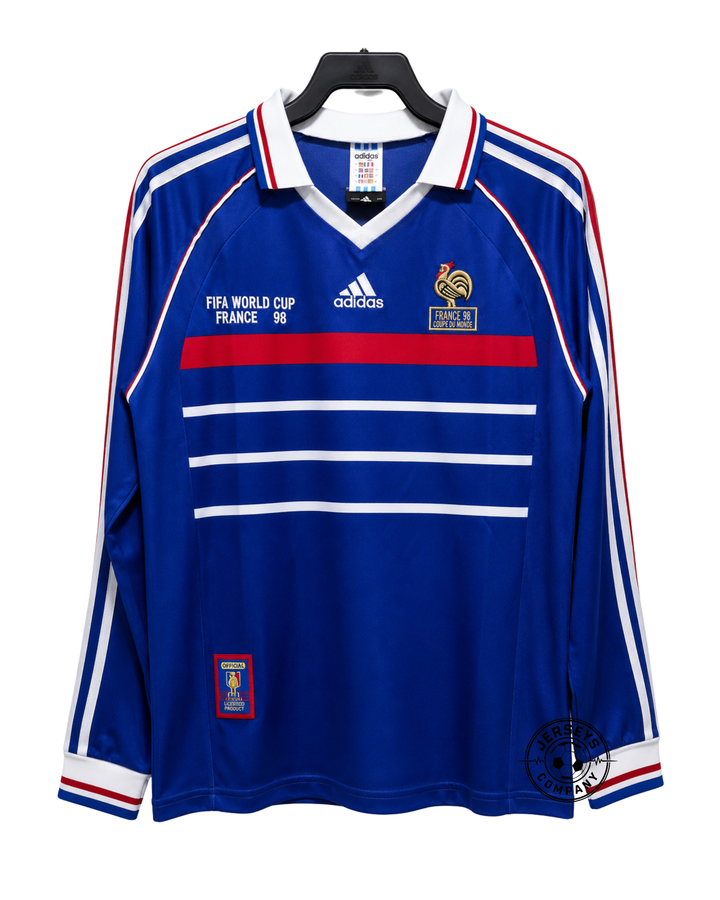 France 1998 I Home Jersey - Long Sleeve Retro Version