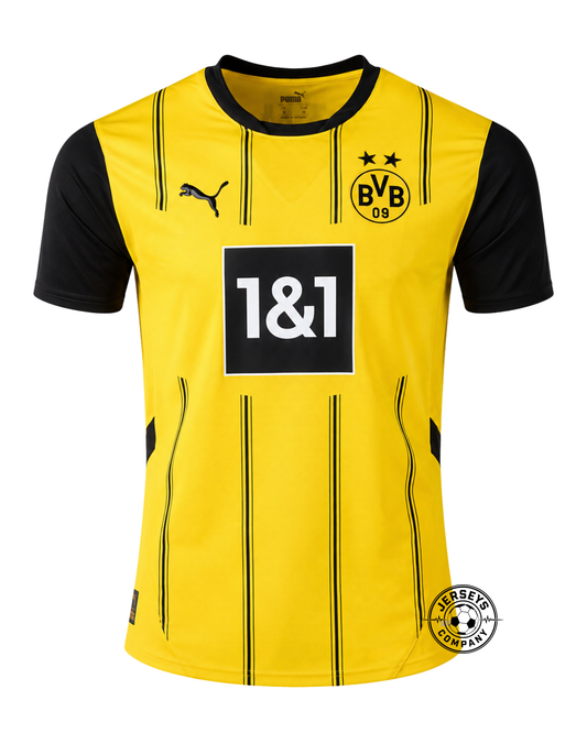 Borussia Dortmund Home 2024/25 Patches UCL UEFA Foundation (Official Printing)