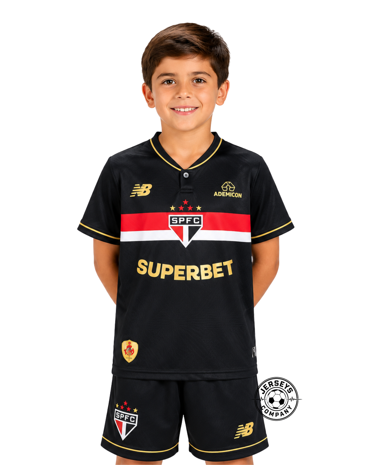 Conjunto Infantil São Paulo 2025 Third Preta
