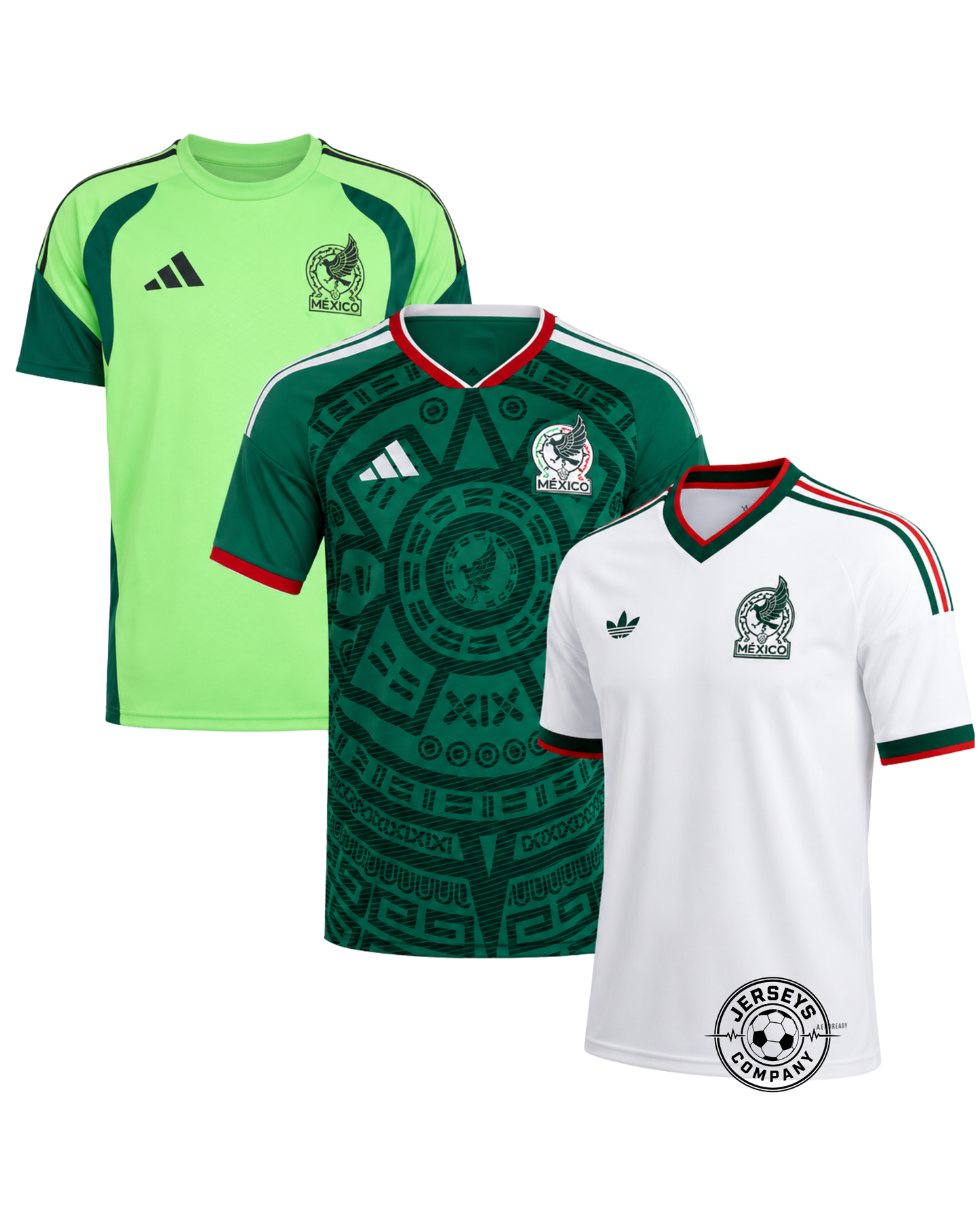 Mexico 3 Pack Jerseys - Home, Away & Training - Fan Version | World Cup 2026