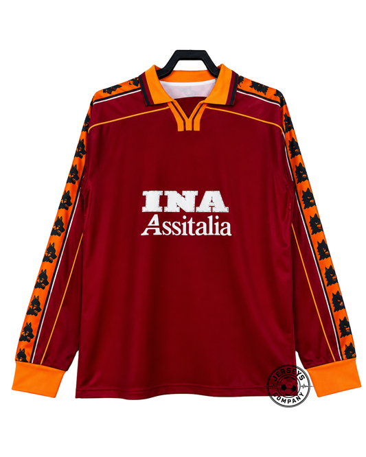 AS Roma 98/99 I Home Jersey - Long Sleeve Retro Version