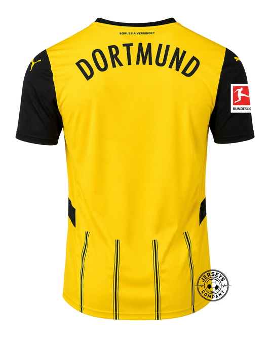 Borussia Dortmund Home 2024/25 Patches UCL UEFA Foundation (Official Printing)