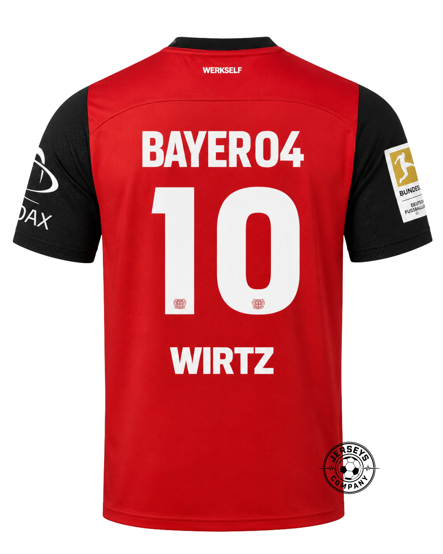 Bayer 04 Leverkusen Wirtz 10 Home Fan Jersey 2024/25 Patches UCL UEFA Foundation (Official Printing)