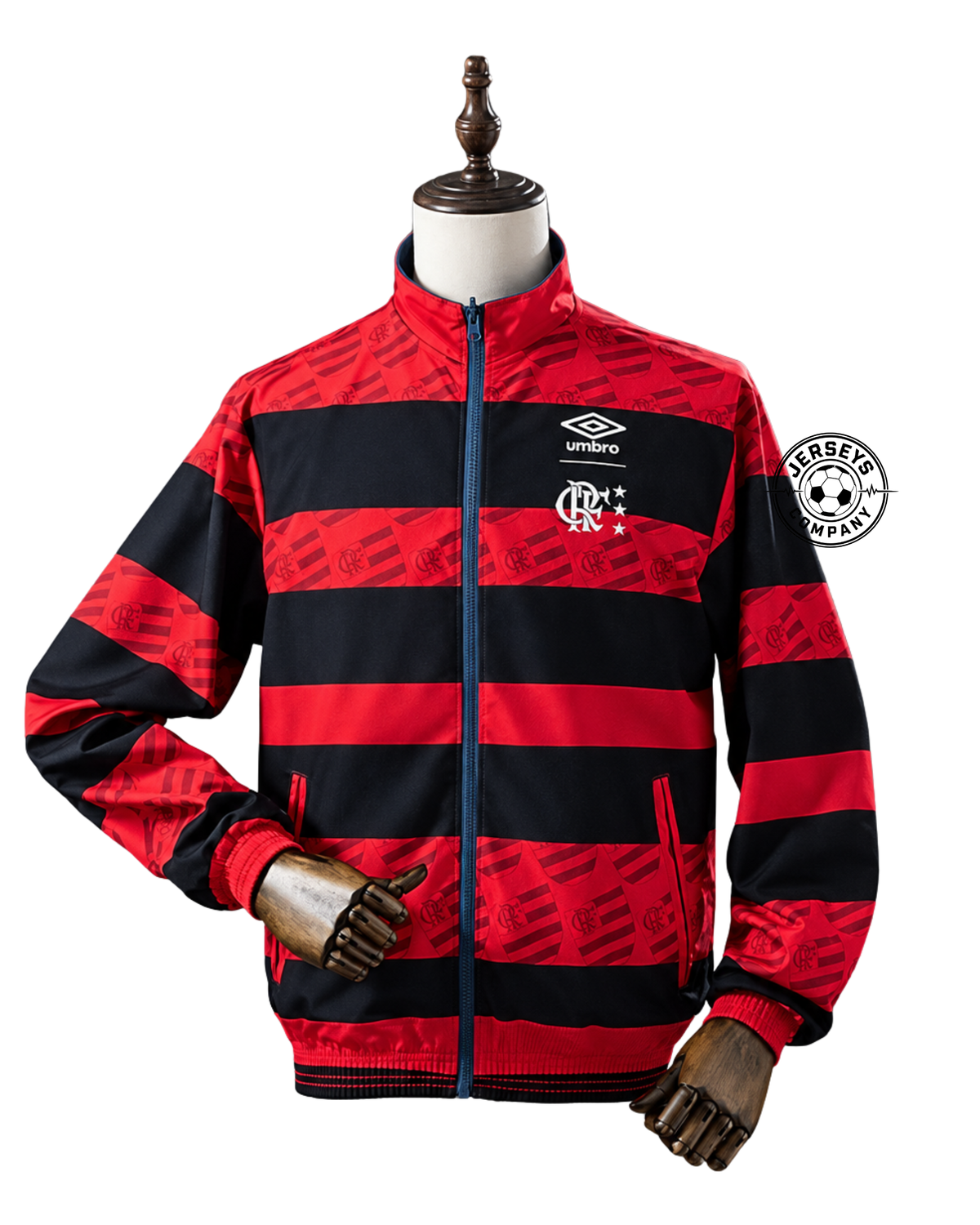 Jaqueta corta-vento reversível Flamengo - Vermelha e Ciano