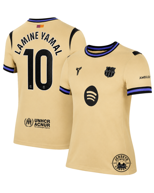 Barcelona Away Lamine Yamal 10 Fan Jersey 2025/26 Official Printing (Champions League)