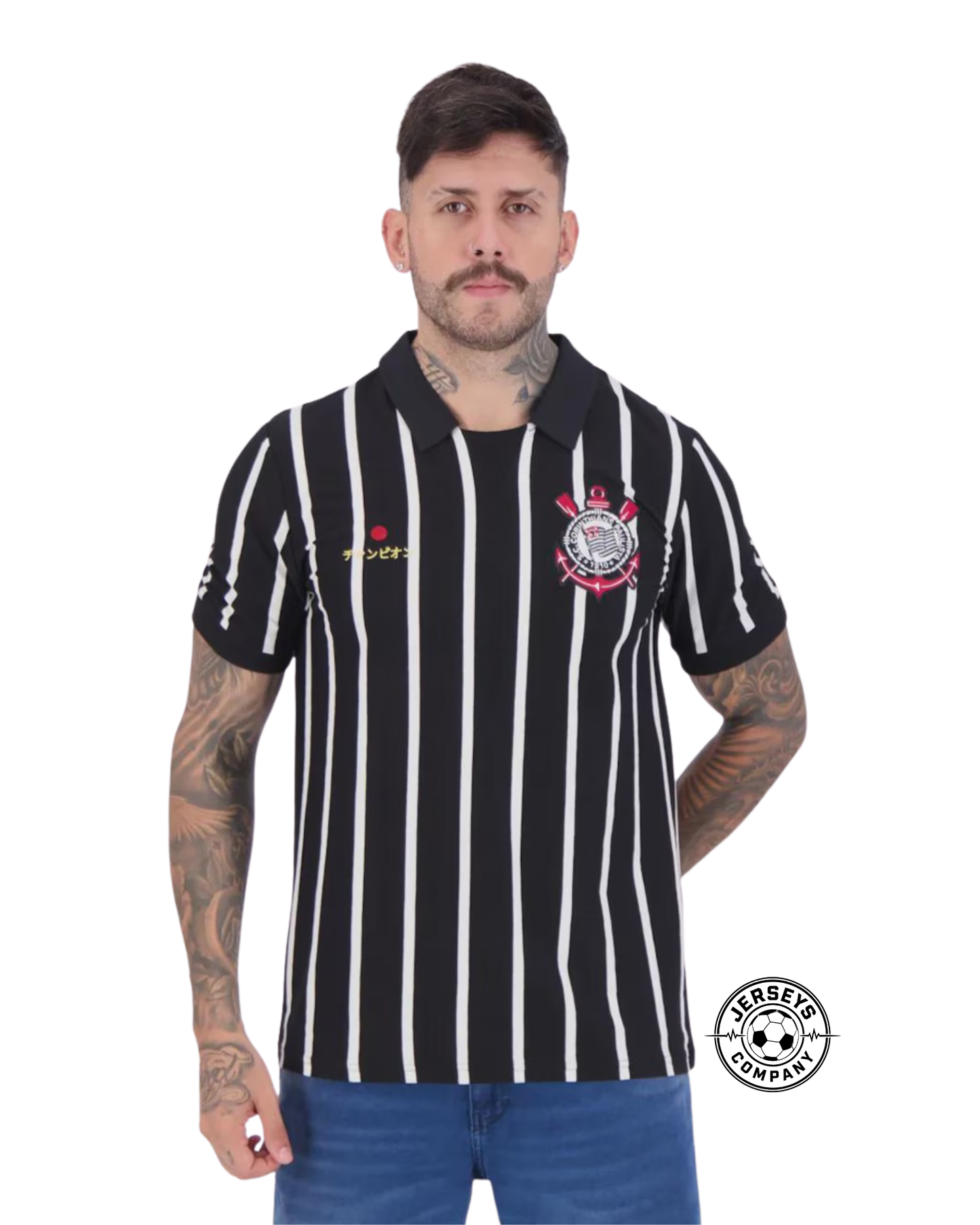 Camiseta Polo Corinthians Retrô Japão Masculina - Fan Version