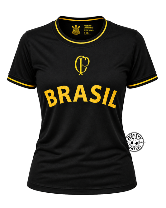 Camisa do Corinthians Especial Brasil Gold Coimbra - feminina