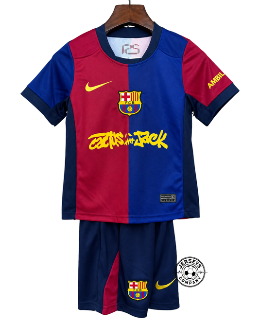 Kit Infantil Barcelona 2024/25 Azul e Vermelho - Nike