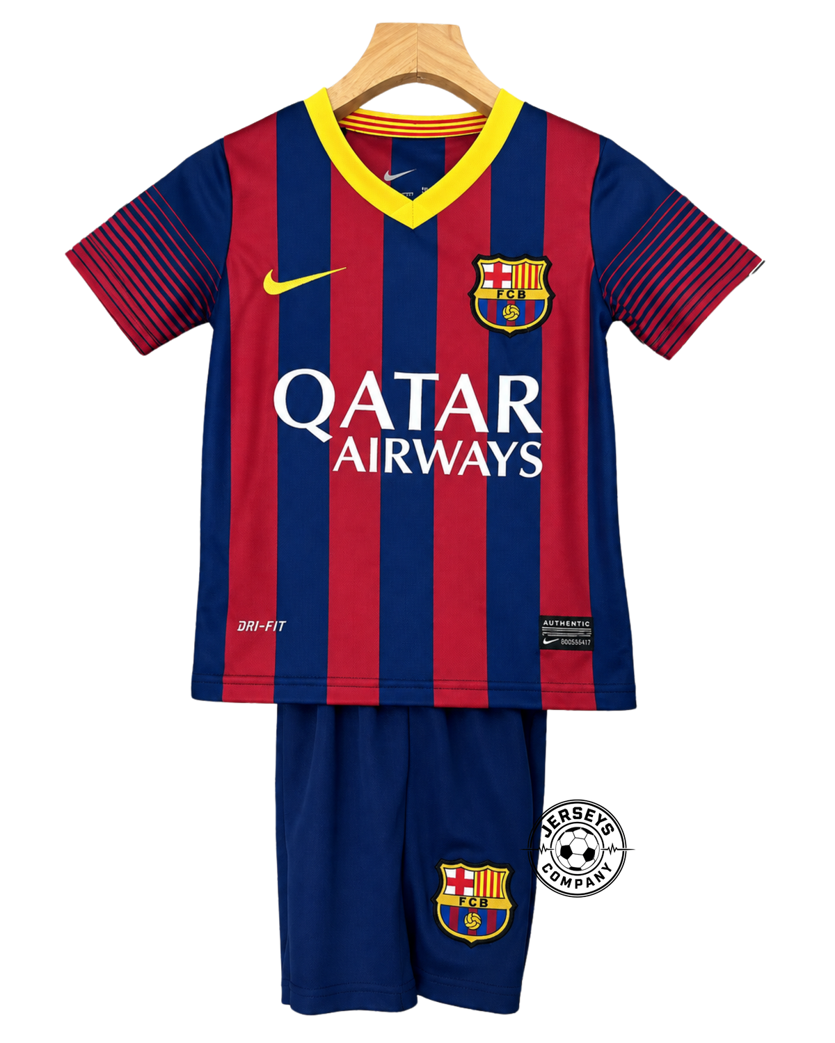 Kit Infantil Barcelona 1 Retrô Camisa e Short 2013 / 2014