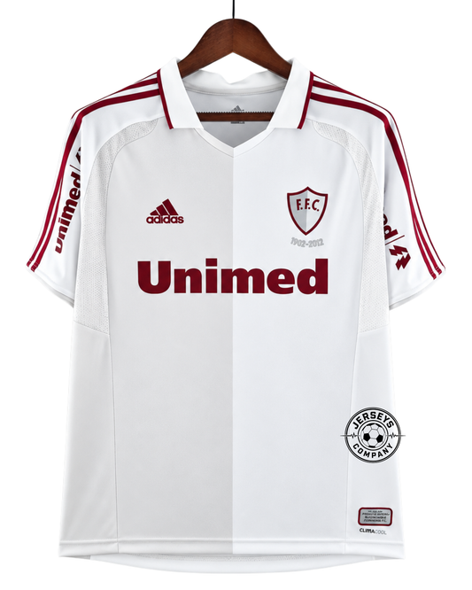 Camisa Fluminense Retrô 11/12 - 100 Anos - Adidas - Cinza e Branco