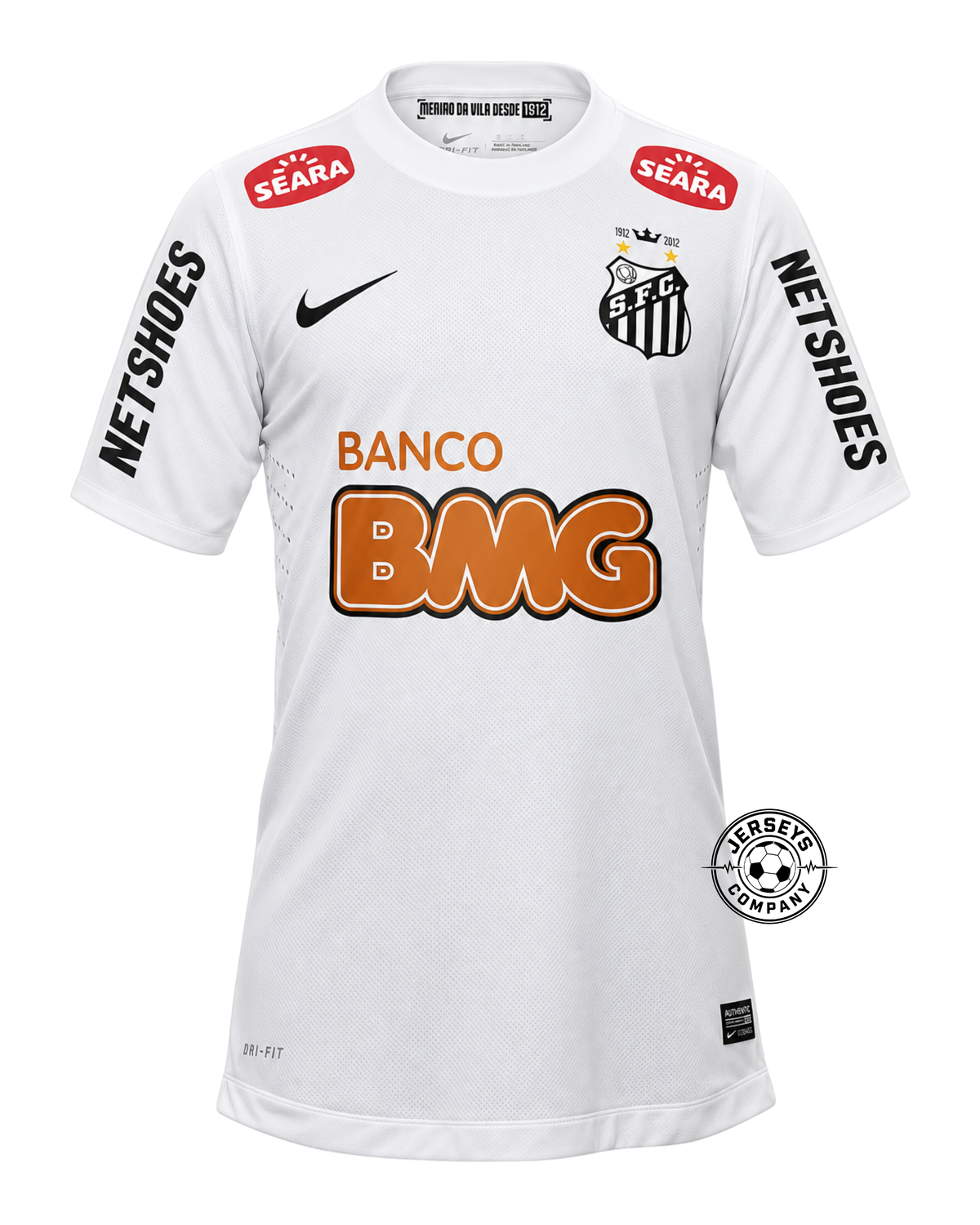 Camisa Original Retrô Santos 2012 Branca Centenário